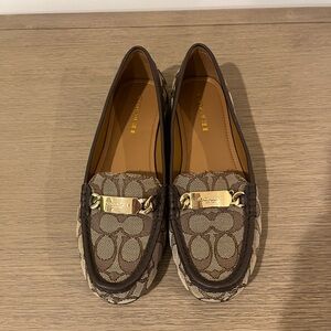 Coach Signature Brown and Tan Loafers